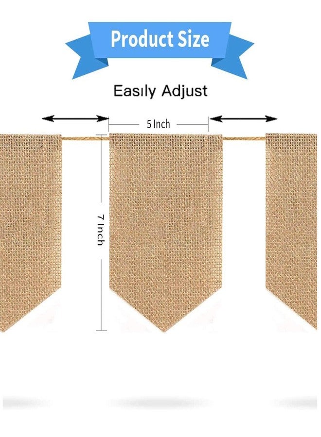 Lify Burlap Banner V Shaped Perfect DIY Party Decoration for a Wedding, Birthday, and Baby Shower (Brown) 48 - Image 2